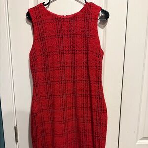 Calvin Klein Red Checkered Midi Dress